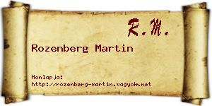 Rozenberg Martin névjegykártya